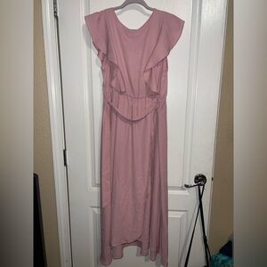 SHEIN Mauve Ruffle Sleeve Maxi Dress